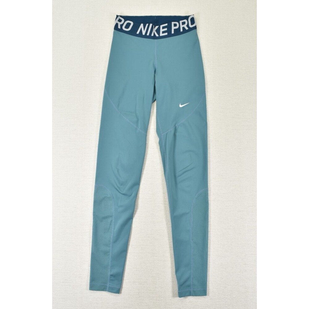 Nike Pro Dri FIT Leggings Womens Small Teal Blue Compression Base Layer Running
